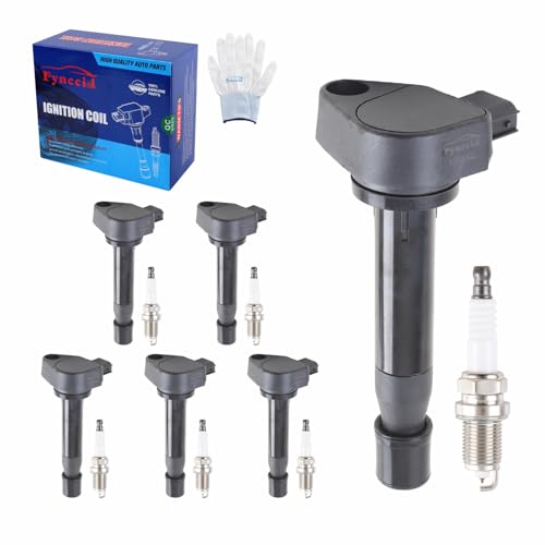 UF242 High-Performance Ignition Coils & Iridium Spark Plugs Set of 6 for 1999-2010 Honda Odyssey/2000-2003 Accord & Acura TL/RL/CL 3.2L 3.5L V6 - Replaces 30520-P8E-A01