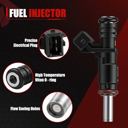 7531634 Fuel Injectors Set of 6 for BMW 330i 530i 525i 528i 2006-2012 3.0L - color: F-13537531634