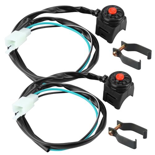 Universal Kill Switch for Motorcycle Dirt Bike minibike Start Stop Switch Horn Button Motorbike ATV Handlebar Light on Off Switch Scooter 7/8inch 22mm Pack of 2