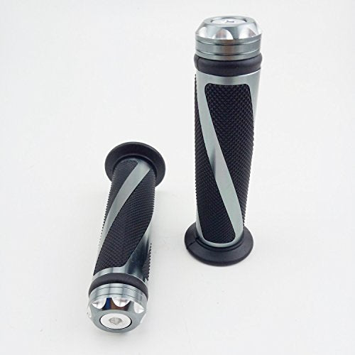 Universal Motorcycle Rubber Gel Handlebar Hand Grips for 7/8" Bar End Handle Bars Sports Bikes - color: Grey
