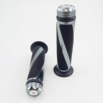 Universal Motorcycle Rubber Gel Handlebar Hand Grips for 7/8" Bar End Handle Bars Sports Bikes - color: Grey