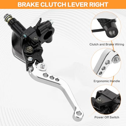 Universal Motorcycle 7/8" 22mm Clutch Master Cylinder Brake Lever - color: Silver