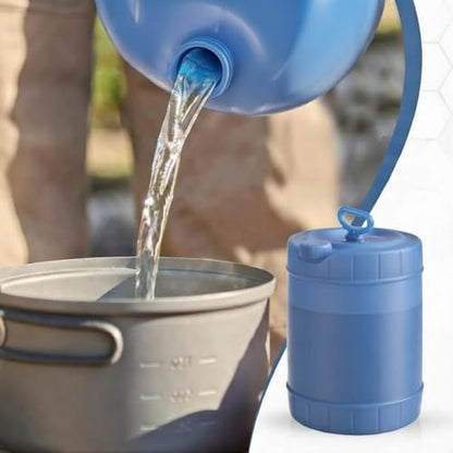 5 Gallon HDPE Oil Storage Container Automotive | Leak Proof Plastic Carboy with Handle - ext. Dia. 11.5" x 14.75" H. - Made in USA (Blue - 18.9Ltr) - color: Blue