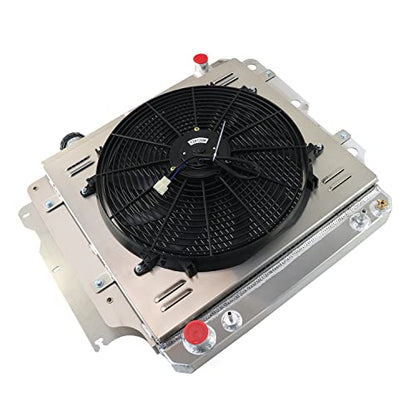 4 Row Radiator Fan Shroud For Jeep Wrangler TJ YJ 2.4-4.2L 87-06 - size: 4 Row Radiator/w Cap+Shroud Fan+Relay Kit