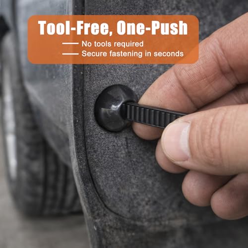 100PCS Snap-fit Nylon Fastening Clip for Car Repairs, Nylon Universal Cable Tie Buckle, Heavy Duty Self-Locking Zip Ties Holder Tools with Pin & Button Design, Fasteners Car Body