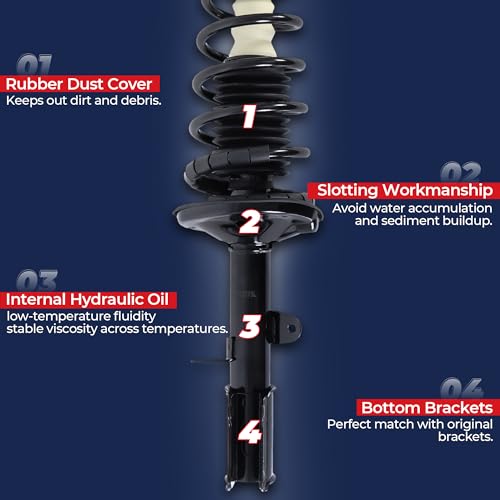 MOSTPLUS Front and Rear Complete Strut Assembly & Shock Absorber w/Coil Springs compatible with 2006-2014 Kia Sedona 2007-2008 Hyundai Entourage, Replace 172918 172917 437307 (Set of 4)