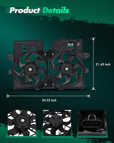 SCITOO 620132 Radiator Condenser Cooling Fan Assembly for Ford & Mazda