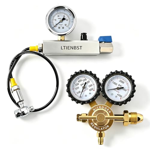 Nitrogen Shock Fill Kit with Schrader Valve 556 & 700Psi Nitrogen Gauge Nitrogen Regulator Shock Fill Tool Compatible with Off-road Bike, ATV, ATC, UTV, Dirt Bike