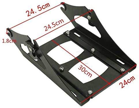 TCT-MOTORPARTS Chopped Tour Luggage Trunk+Backrest Fits for 2014-Later Harley Touring Road King Glide Matte Black - color: Matte Black Chopped Trunk+Black Rack