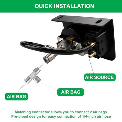 in Cab Single Air Gauge Control Kit with Paddle Switch for Air Suspension Kit