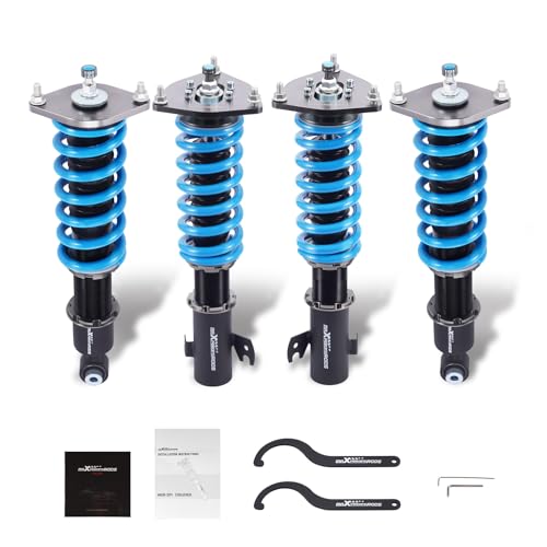 maXpeedingrods Coilover for Subaru Forester 2009-2013 3rd. Generation, 24 Levels Damper Adjustable Coilovers Suspension Kit Strut, Height Adjustable T6 Upgraded Lowering Kits Blue - size: Forester 2009-2013