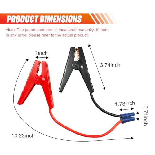LAINLOY 2PCS EC5 Car Jumper Starter Cable with Battery Clamps, 10 AWG Wire - size: 2Pack