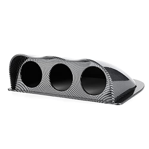 Universal 3 Hole 2in Triple Dash Gauge Pod Meter Mount Bracket Auto Accessory Applicable Car Dashboard (Carbon Fiber) - color: Carbon Fiber Style
