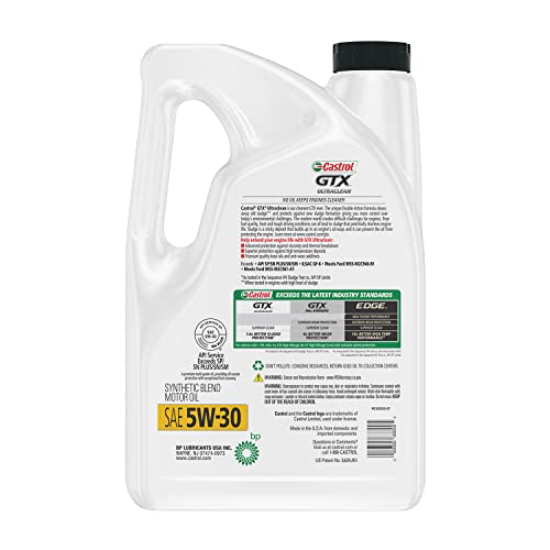 Castrol GTX 5W-30 Synthetic Blend Motor Oil, 5 Quarts (Pack of 2) - size: 5 Quarts (Pack of 2)