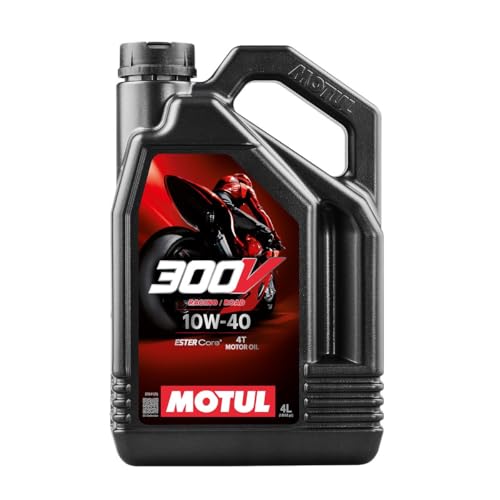Motul 300V Factory Line Road Racing 10W40 4T Synthetic Racing Motor Oil with ESTER Core® Technology for Maximum Power and Protection 4L (10W40, 4L) - size: 4L