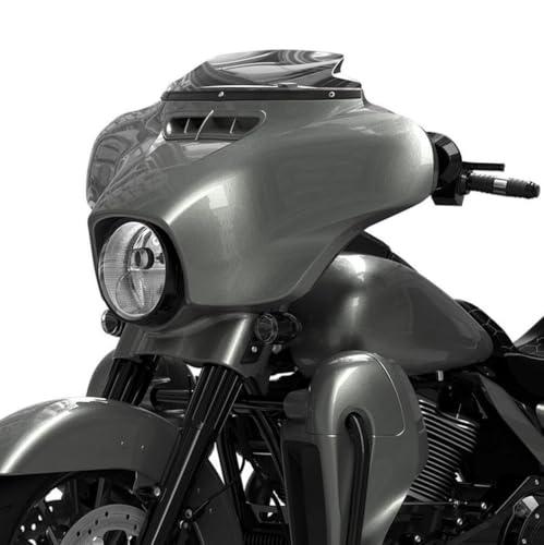 HR3 Industrial Gray Batwing Outer Fairing Body + Vent Trim Compatible with 2014-2023 Harley Touring Electra Glide Street Glide Ultra Limited - color: Industrial Gray