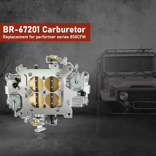 BR-67201 850CFM 4-Barrel Carburetor - 4150 Double Pumper Mechanical Secondary for Holley Quick Fuel Brawler Race Series - Square Bore No Choke Dual Inlet Performance Carb