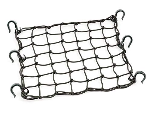 PowerTye 50152 Black 15inX15in Cargo Net featuring 6 Adjustable Hooks & Tight 2inx2in Mesh - color: Black