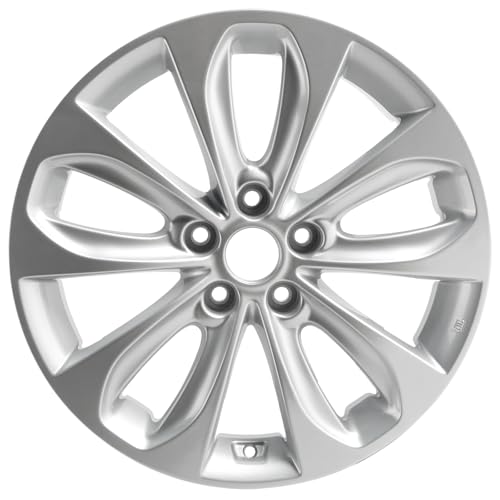 New Single 18x7.5 Inch 18 Inch 18" Premium Aluminum Alloy Wheel Rim Fits for Hyundai Sonata 2011 2012 2013, 529103Q350, OE Direct Fit Replacement Rims, 560-70804A, Silver