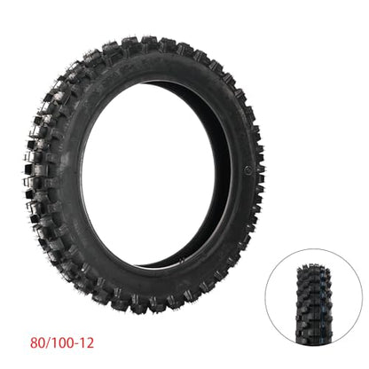 80/100-12 3.00-12 Rear 60/100-14 2.50-14 Front Tire Inner Tube for KLX110 KX60 KX65 PW80 TTR90 TTR110 CRF70 XR70 RM60 JR80 DS80 DRZ110 Apollo RFZ SSR TaoTao 110cc 125cc Pit Dirt Bike - size: 80/100-12" 60/100-14"