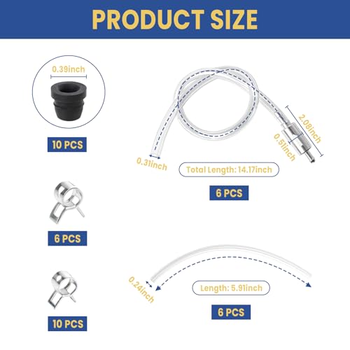 4-Pack Brake Bleeder Hose Kits with One-Way Check Valves