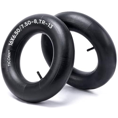 TICONN 16x6.50/7.50-8 Tire Inner Tube, 2 Pack Inner Tire Tube for Wheelbarrow Tires, Replacement Tube with TR-13 Straight Valve Stem for Yard Tractors, Wheelbarrows, ATVs - size: 16x6.50/7.50-8 (TR-13)