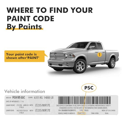 (Baltic Gray (PAS/WAS) Car Touch Up Paint for Dodge Ram - color: Baltic Gray (PAS/WAS) for 2025 RAM 1500/2024 RAM 1500/2023 RAM 1500/2025 RAM 2500/2024 RAM 2500/2025 RAM 3500