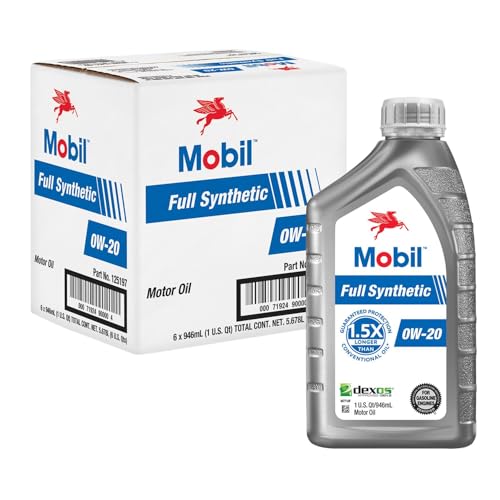 Mobil Full Synthetic Motor Oil 0W-20, 1 Quart