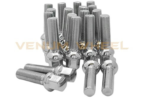 Full Staggered Kit 12mm & 30mm Hub Centric 66.56 H.B 5x112 Wheel Spacers W/Chrome 14x1.5 Ball Seat Extended Lug Bolts | Fits 2009+ New Model Audis W/Factory Wheels