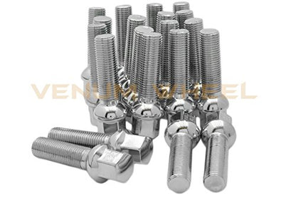 Full Staggered Kit 12mm & 15mm Hub Centric 66.56 H.B 5x112 Wheel Spacers W/Chrome 14x1.5 Ball Seat Extended Lug Bolts | Fits 2009+ New Model Audis W/Factory Wheels