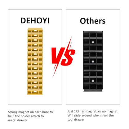 DEHOYI 48 PCS MAGNETIC Modular Wrench Organizer for Tool box, Metric & SAE - style: Magnetic (48 pcs yellow)