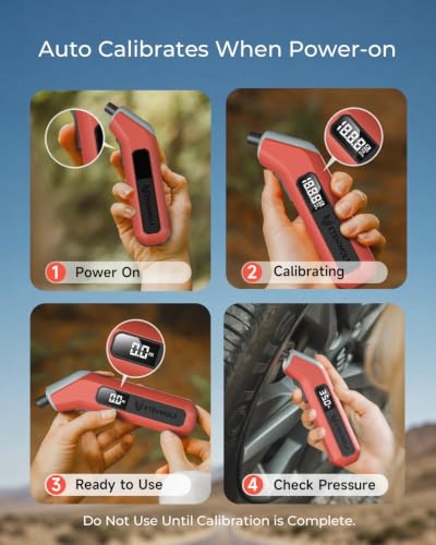 ETENWOLF T300 2 Pack Digital Tire Pressure Gauge 200 PSI for Car Tires - color: Vivid Orange