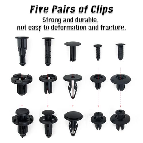 355Pcs Fastener Clips for Tesla Model 3, Y, X, S - Push Retainer Rivets for Tesla Bumper Fender Liner & Body Interior/Exterior Use – 23 Sizes Universal Tesla Fastener Kit - Includes 5 Removers - size: 355pcs for Tesla
