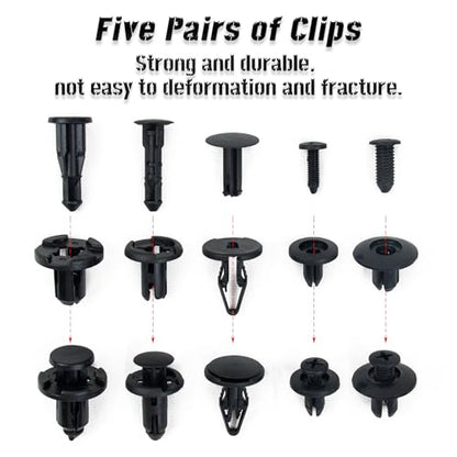 355Pcs Fastener Clips for Tesla Model 3, Y, X, S - Push Retainer Rivets for Tesla Bumper Fender Liner & Body Interior/Exterior Use – 23 Sizes Universal Tesla Fastener Kit - Includes 5 Removers - size: 355pcs for Tesla