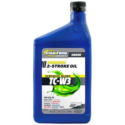 STAR BRITE Super Premium+ 2-Cycle Synthetic Blend TC-W3 Engine Oil - For All Makes & Models of Outboard Motors & Personal Watercraft - Ideal for High Performance Engines - style: 32 Oz