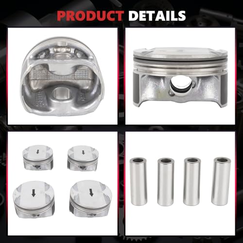 12578324 89018112 Engine Pistons Rings Kit Compatible with 2.4L Buick Chevy Equinox Chevrolet GMC Saturn Replace 12578326, 12593744, 12593745, 12603910, 12608531, 12609858 Piston Rings Set