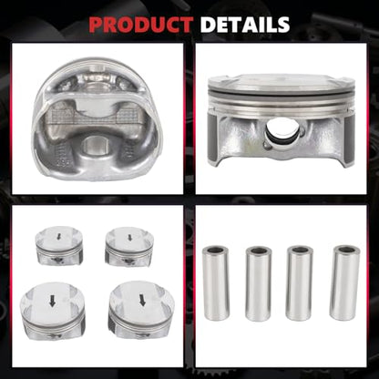 12578324 89018112 Engine Pistons Rings Kit Compatible with 2.4L Buick Chevy Equinox Chevrolet GMC Saturn Replace 12578326, 12593744, 12593745, 12603910, 12608531, 12609858 Piston Rings Set