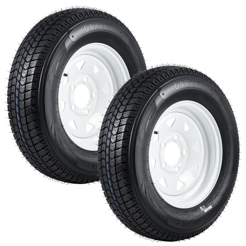 GarveeTech ST175/80D13 Trailer Tire and Wheel Assembly, 5 Lug, Set of 2 - size: ST175/80D13, style: 5 Lug