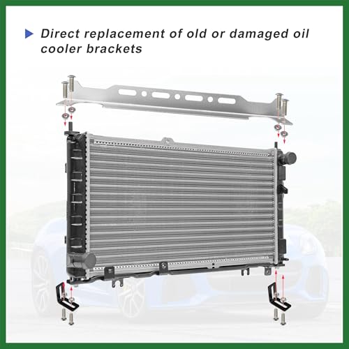 Motoforti Universal Oil Cooler Mounting Bracket Kit 330mm Aluminum Alloy Engine Oil Cooler Radiator Adapter Kit Oil Cooler Bracket Kit Silver Tone Long-lasting