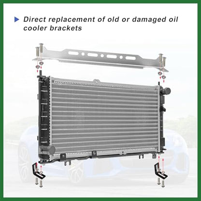 Motoforti Universal Oil Cooler Mounting Bracket Kit 330mm Aluminum Alloy Engine Oil Cooler Radiator Adapter Kit Oil Cooler Bracket Kit Silver Tone Long-lasting