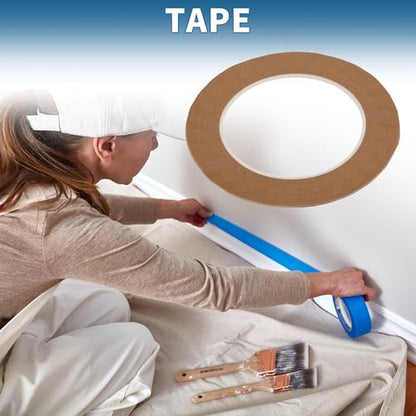 Painters Tape Easy Removal Fine Width 1.5mm Tape 0.06 Inches x 52.5 Yards Brown - color: Brown, size: 0.06 Inches x 52.5 Yards