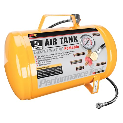 Performance Tool W10005 5-Gallon Portable Horizontal Air Tank - style: Portable Air Tank (5-Gal)