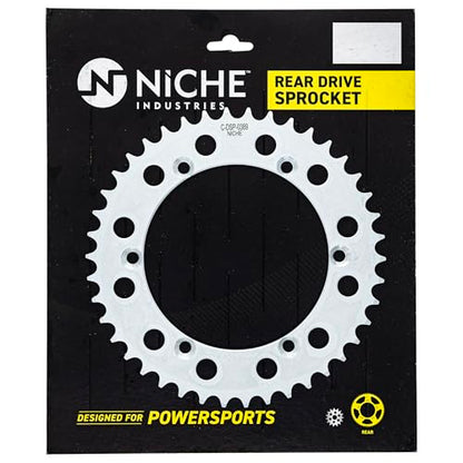 NICHE Drive Sprocket Chain Combo for Kawasaki KLX250 Front 14 Rear 42 Tooth 520 Standard 106 Links - size: Standard Chain