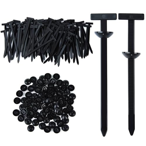 200 PCS Nylon Universal Cable Tie Buckle, Multi-Functional Black Zip Ties with Pin & Button, Snap-Fit Nylon Fastening Clip for Car Repairs,Home,Garden,Workshop