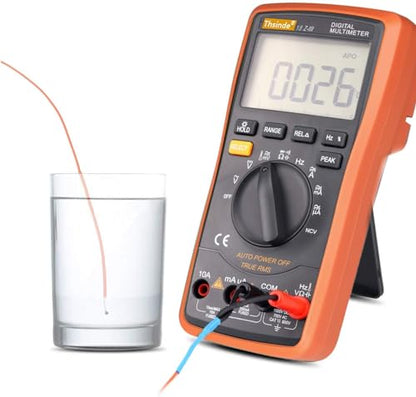 Auto-Range Digital Multimeter 20000 Counts 4 1/2 DC AC Resistance Capacitance Peak Hold True RMS NCV Diode Tester - color: 4 1/2
