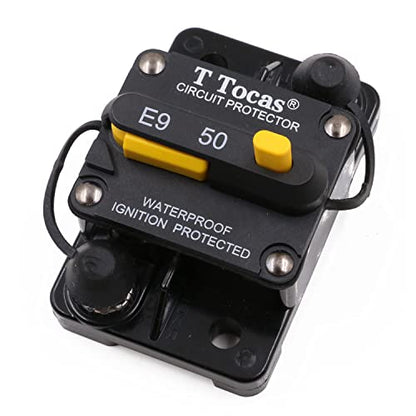 E9 50 Amp Marine Circuit Breaker Switchable 12V-72V UL - color: Surface Mount, size: 50A