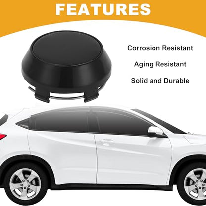 4 Pcs 60 mm 2.36" OD - Universal Car Wheel Hub Center Caps - Auto Hub Covers Scratch Resistant Rustproof - Durable Plastic Black