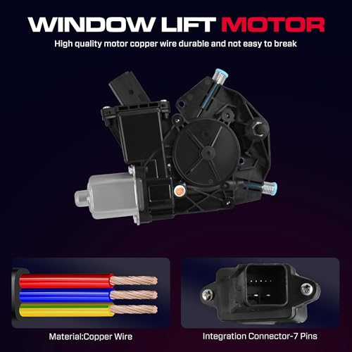 Front Driver Side Power Window Regulator with Motor (7 Pins) Fit for Chevrolet Silverado Suburban Tahoe GMC Sierra Yukon XL Cadillac Escalade ESV, 751-724