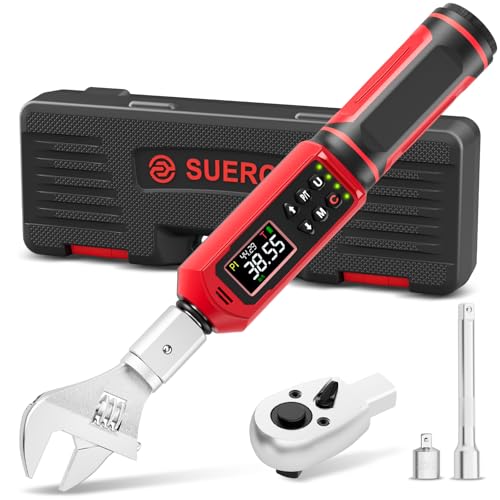 SUERCUP 9x12 mm Adjustable Digital Torque Wrench, 0.66-44.29Ft.Lb/0.9-60N.m - size: 0.66-44.29Ft.Lb/0.9-60N.m(9x12 mm)