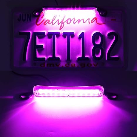 LivTee License Plate Light, Extremely Bright LED License Plate Lights Assembly for Trailer UTV ATV Truck RV Boat, Purple - color: Purple